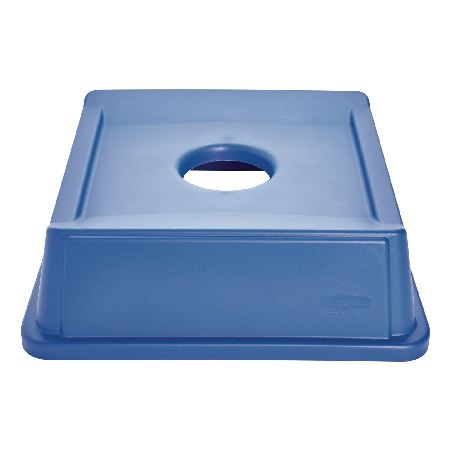 Rubbermaid Commercial Untouchable Bottle and Can Recycling Top, Round Opening, 20.13w x 20.13d x 6.25h, Blue (2791BLU)