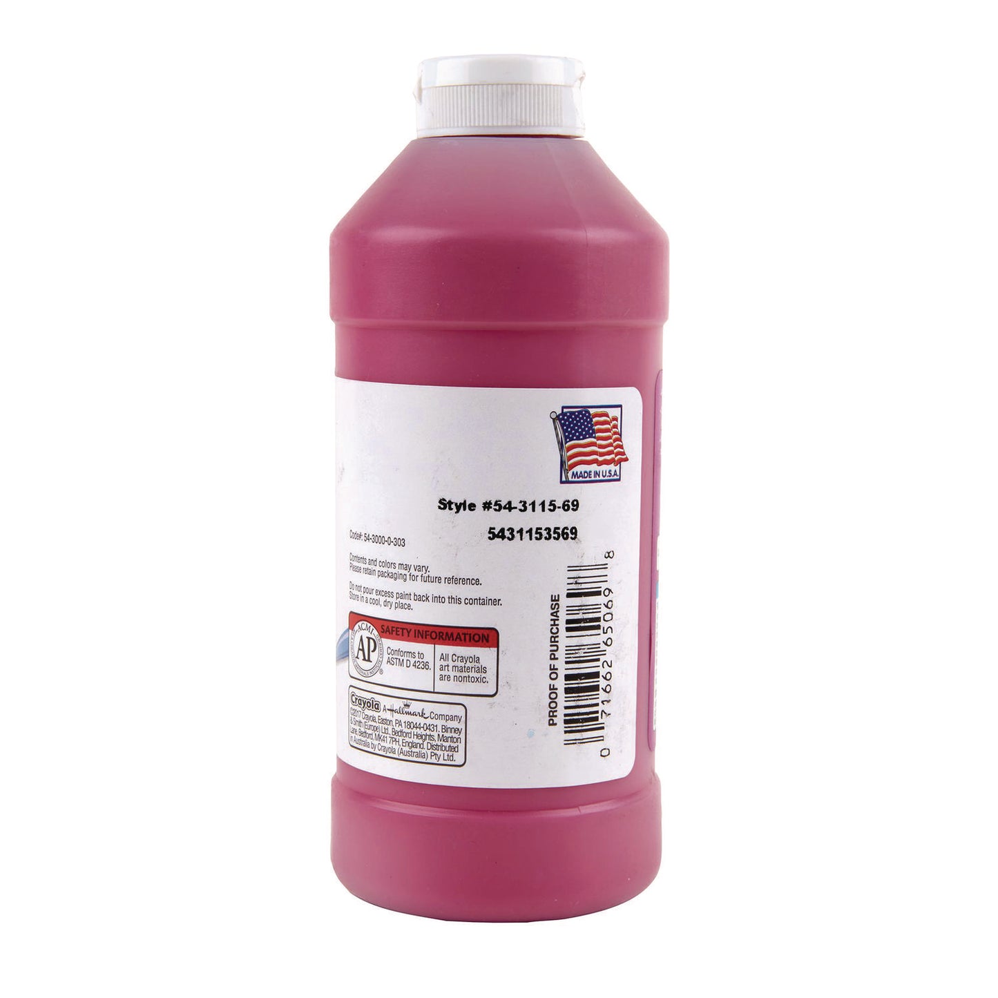 Crayola Artista II Washable Tempera Paint, Magenta, 16 oz Bottle (543115069)