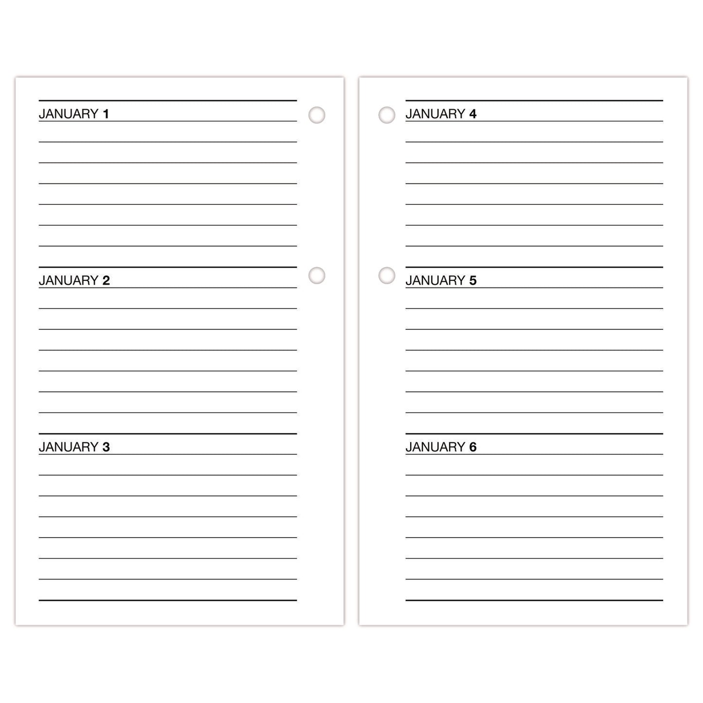 AT-A-GLANCE Desk Calendar Refill, 3.5 x 6, White Sheets, 12-Month (Jan to Dec): 2025 (E71750)