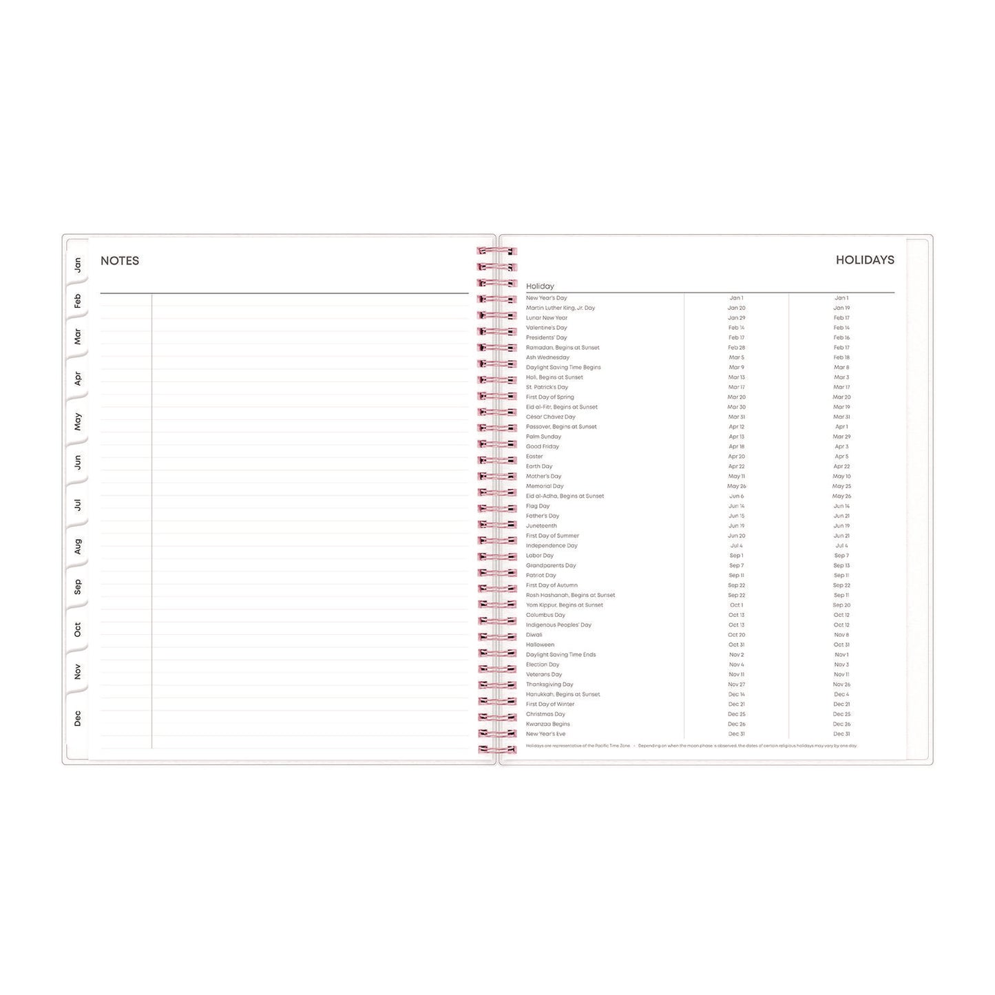 Blue Sky Joselyn Weekly/Monthly Planner, Floral Artwork, 11 x 8.5, Pink/Peach/Black Cover, 12-Month (Jan to Dec): 2025 (110394)