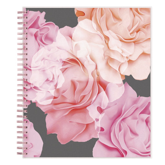 Blue Sky Joselyn Monthly Wirebound Planner, Floral Artwork, 10 x 8, Pink/Peach/Black Cover, 12-Month (Jan to Dec): 2025 (110395)