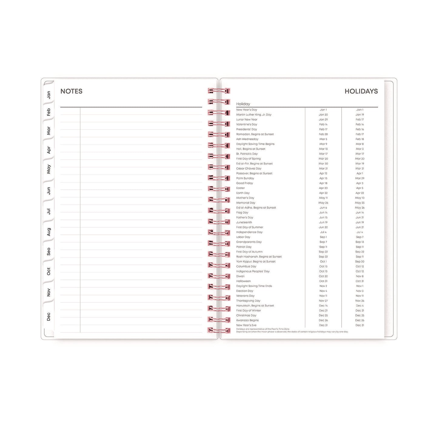 Blue Sky Joselyn Weekly/Monthly Planner, Floral Artwork, 8 x 5, Pink/Peach/Black Cover, 12-Month (Jan to Dec): 2025 (110396)