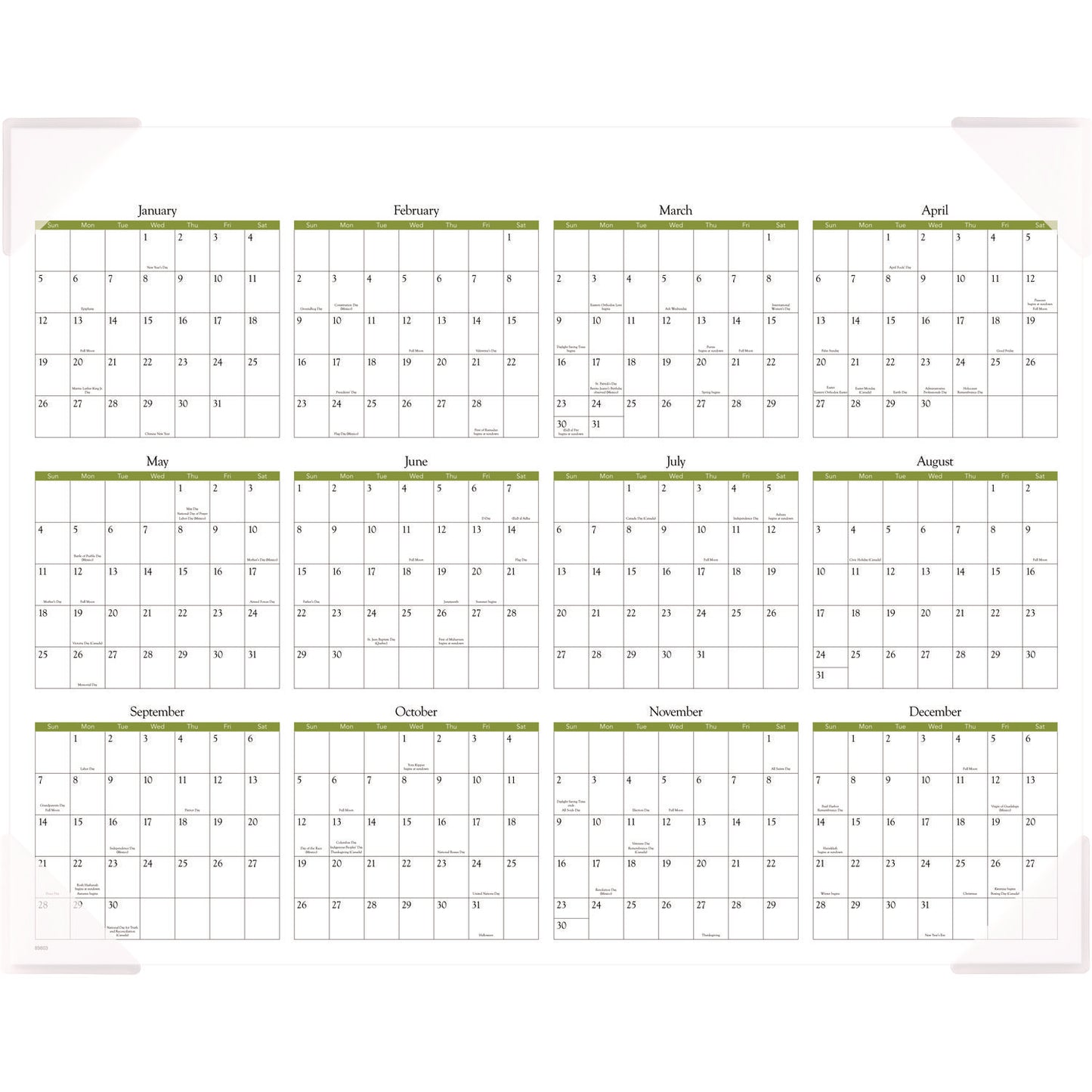 AT-A-GLANCE Seascape Panoramic Desk Pad, Seascape Panoramic Photography, 22 x 17, White Sheets, Clear Corners, 12-Month (Jan-Dec): 2025 (89803)