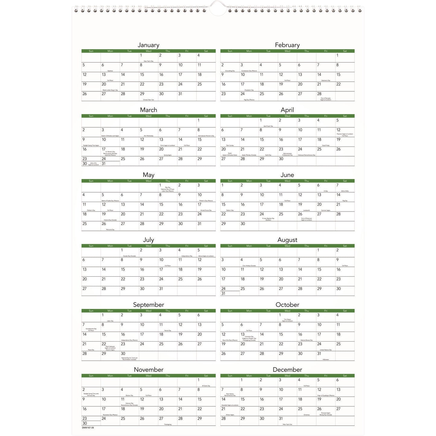 AT-A-GLANCE Puppies Monthly Wall Calendar, Puppies Photography, 15.5 x 22.75, White/Multicolor Sheets, 12-Month (Jan to Dec): 2025 (DMW16728)