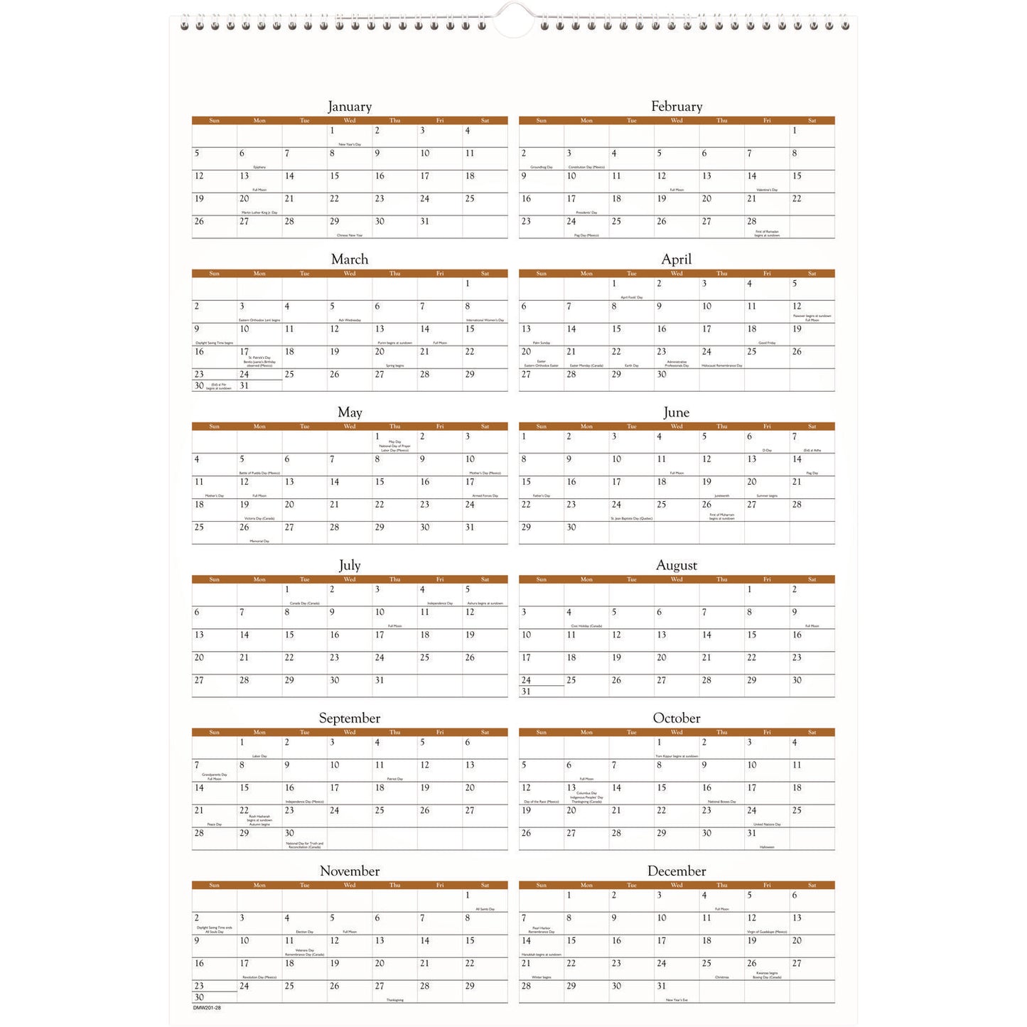 AT-A-GLANCE Scenic Monthly Wall Calendar, Landscape Photography, 15.5 x 22.75, White/Multicolor Sheets, 12-Month (Jan-Dec): 2025 (DMW20128)