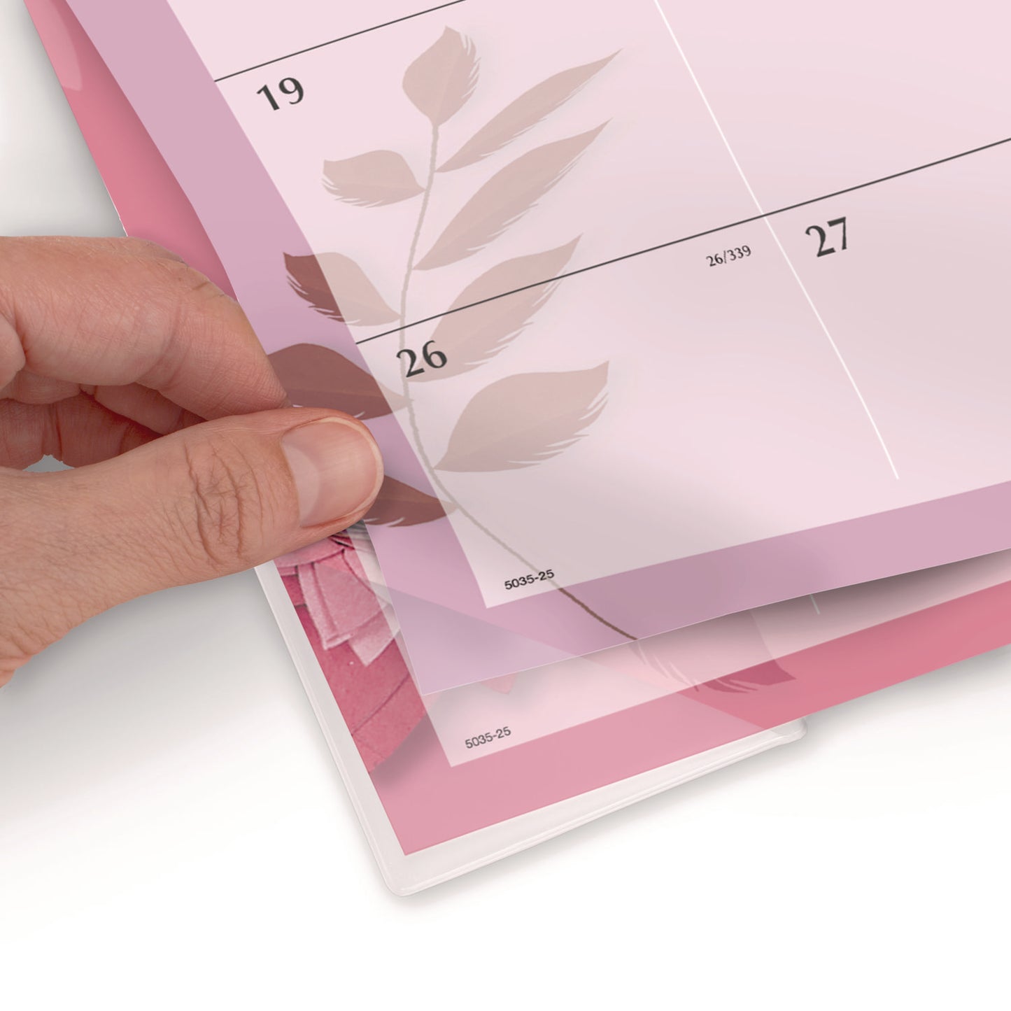 AT-A-GLANCE Paper Flowers Desk Pad, Floral Artwork, 22 x 17, Black Binding, Clear Corners, 12-Month (Jan to Dec): 2025 (5035)