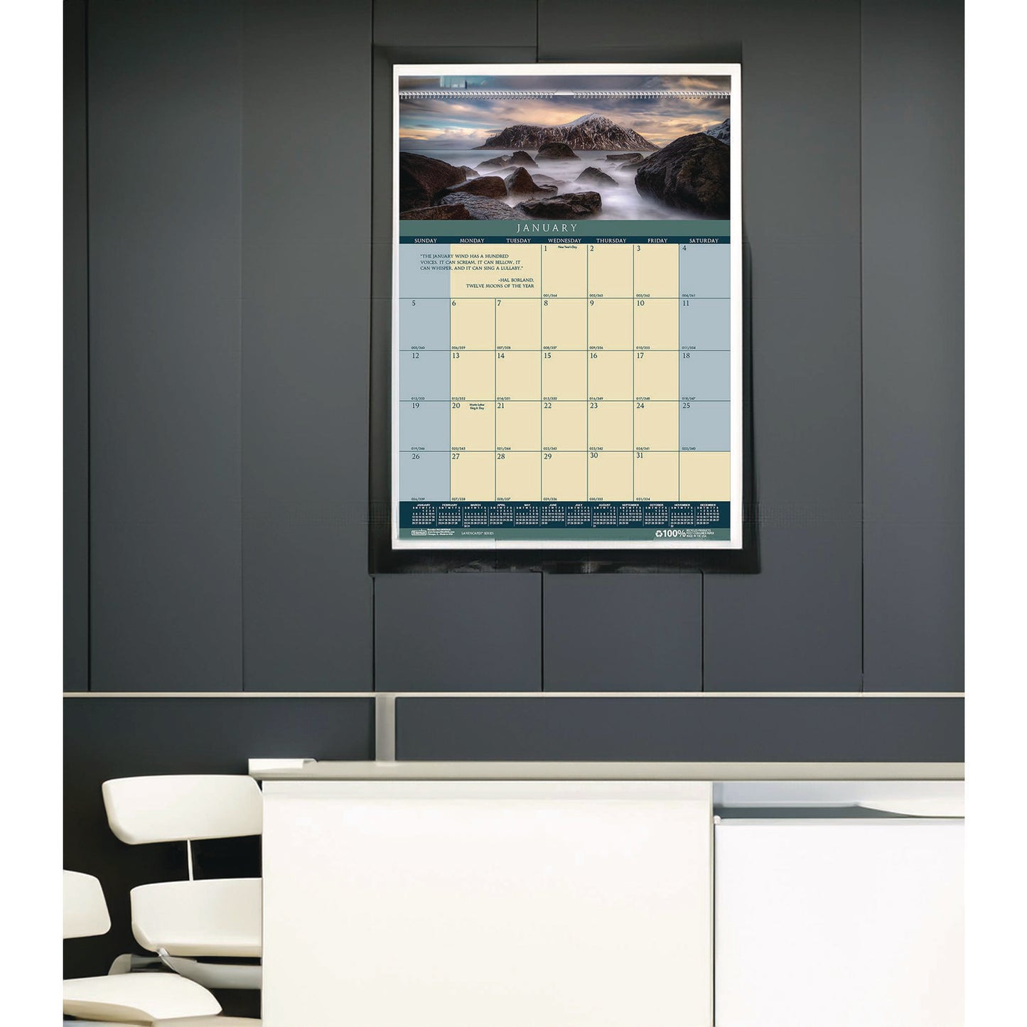 House of Doolittle Earthscapes Recycled Monthly Wall Calendar, Color Landscape Photography, 12 x 16.5, White Sheets, 12-Month (Jan-Dec): 2025 (362)
