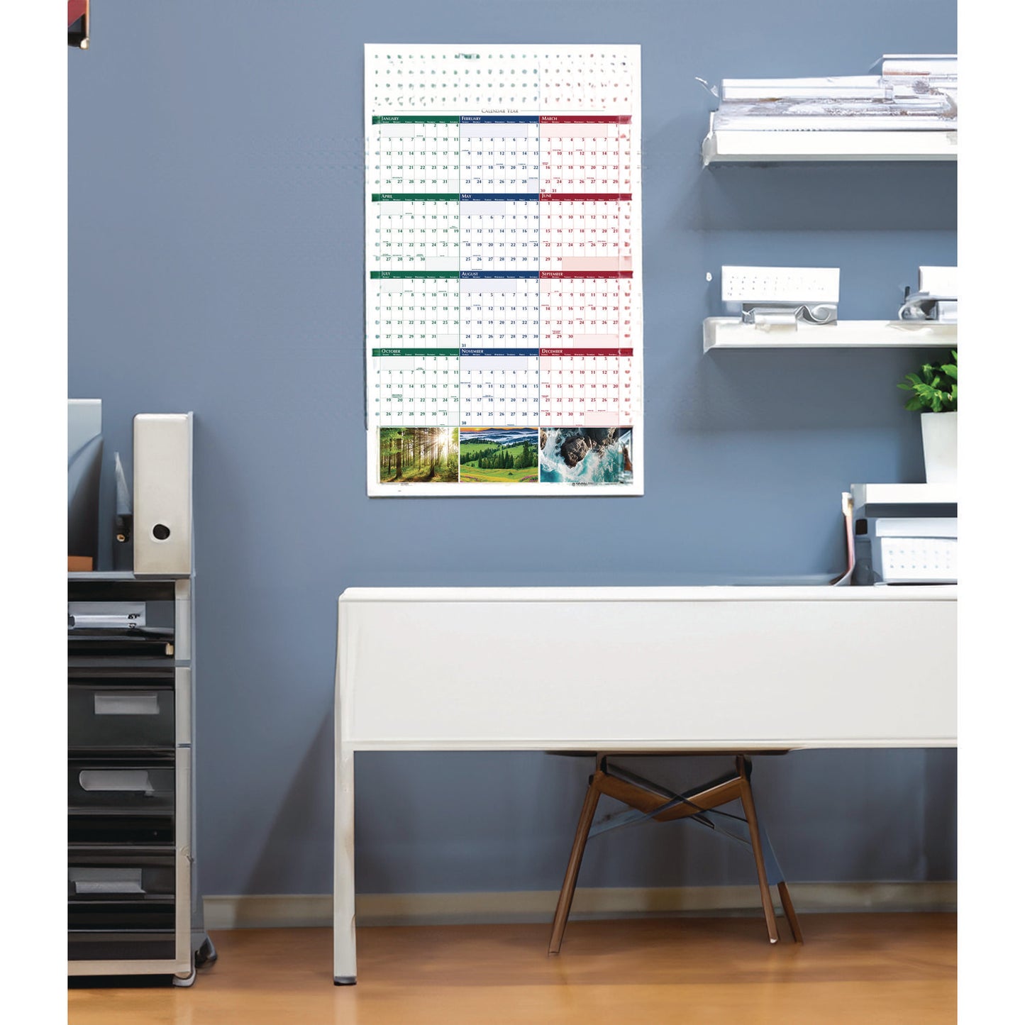 House of Doolittle Earthscapes Recycled Reversible/Erasable Yearly Wall Calendar, Nature Photos, 24 x 37, White Sheets, 12-Month (Jan-Dec): 2025 (393)