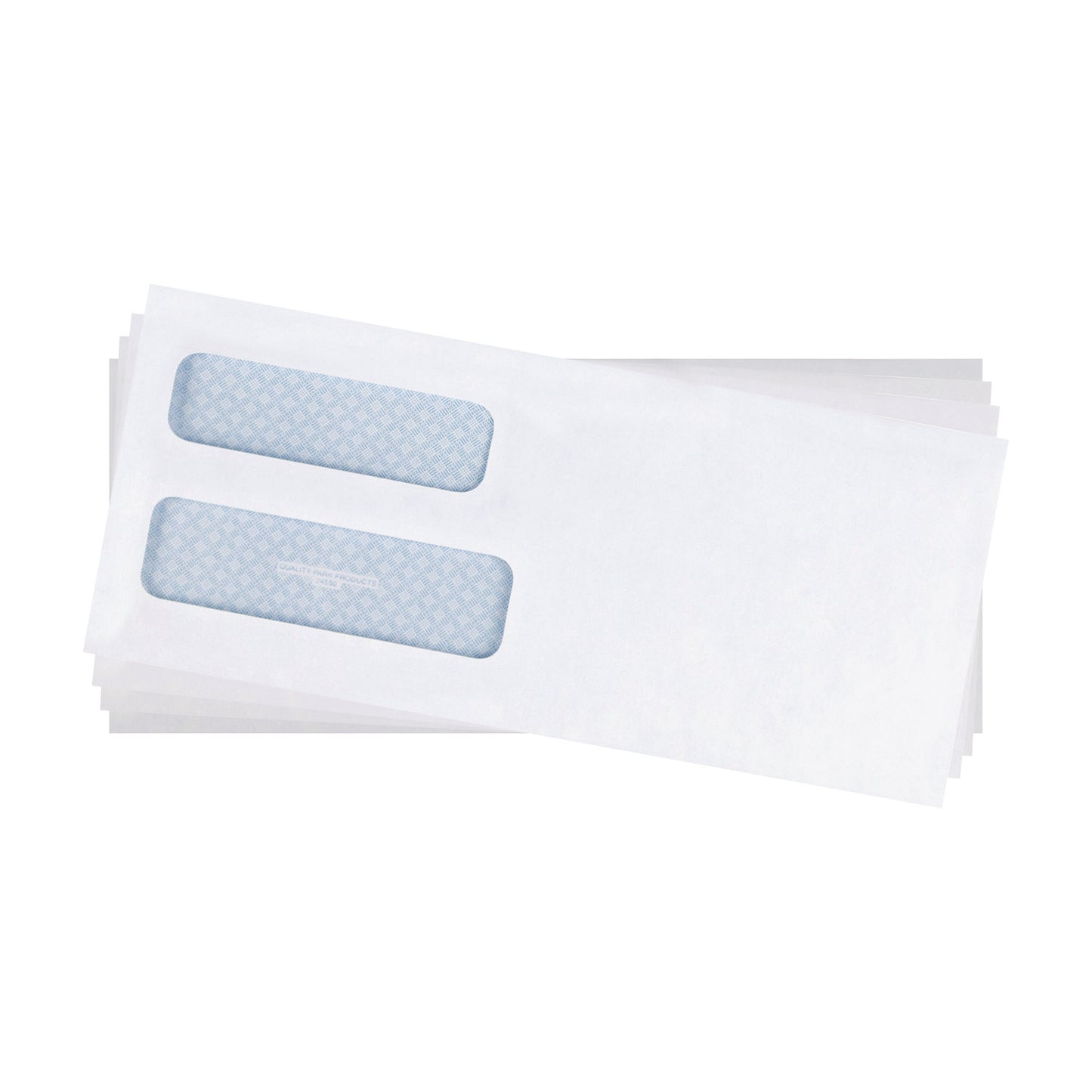 Quality Park Double Window Security-Tinted Check Envelope, #10, Commercial Flap, Gummed Closure, 4.13 x 9.5, White, 500/Box (24550)