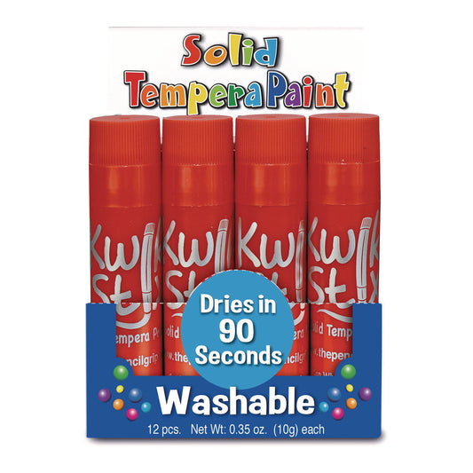 The Pencil Grip Kwik Stix Single Color Pack, 0.7" x 3.5", Red, 12/Pack, 12 Packs/Carton (6002012)