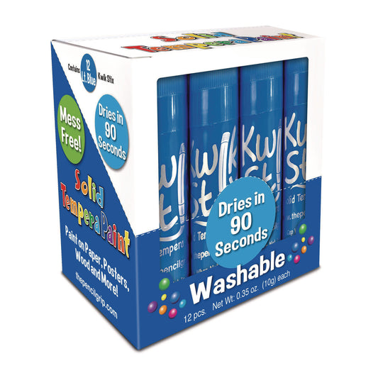 The Pencil Grip Kwik Stix Single Color Pack, 0.7" x 3.5", Light Blue, 12/Pack, 12 Packs/Carton (6007012)