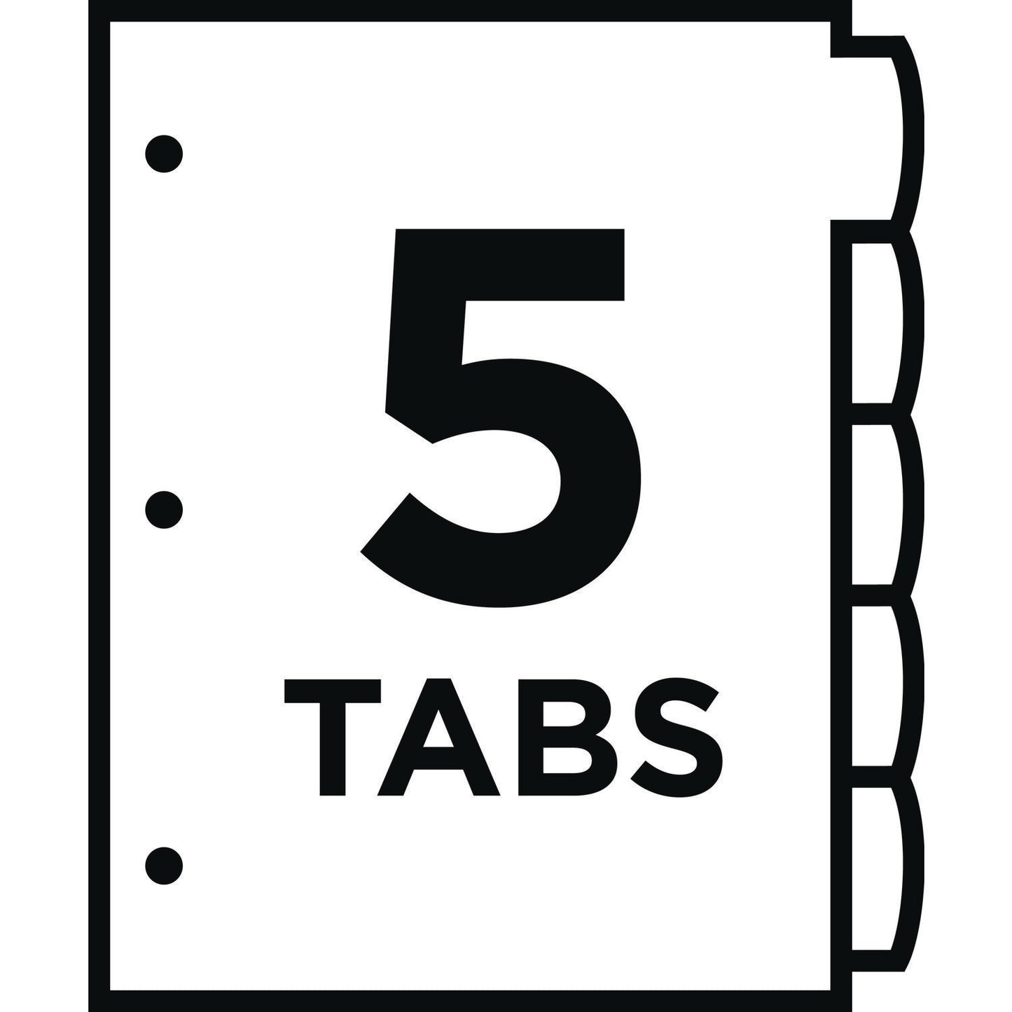 Avery Big Tab Ultralast Plastic Dividers, 5-Tab, 11 x 8.5, Assorted, 1 Set (24900)