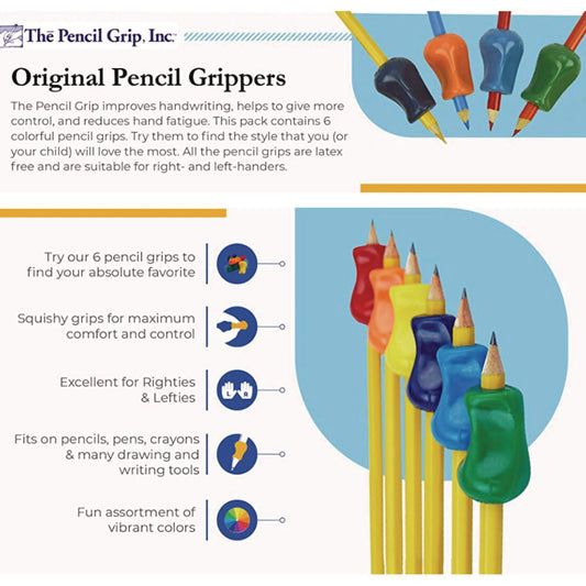 The Pencil Grip Original Pencil Grip, 1" Long, Assorted Colors, 72/Carton (11172)