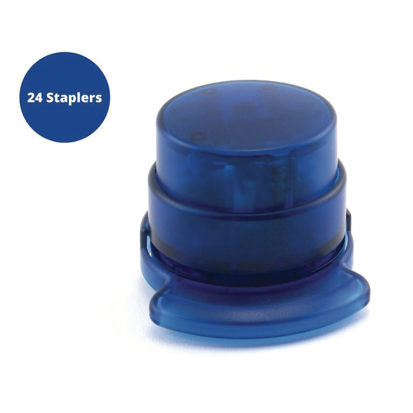 The Pencil Grip Staple-Free Stapler, 5-Sheet Capacity, 0.5" Throat Depth, Blue, 24/Carton (13324)