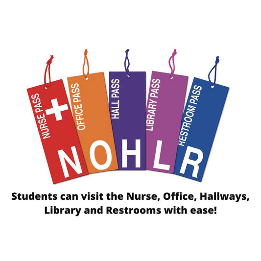 The Pencil Grip Laminated Hall Passes with Cords, Assorted Messages, 3.4 x 9 x 0.1, Assorted Color Faces, 5/Set, 24 Sets/Carton (34624)