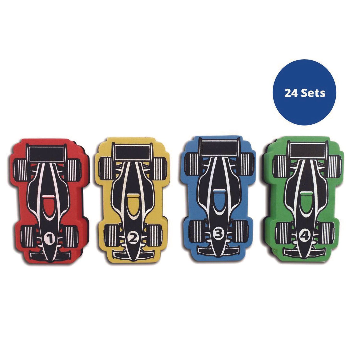 The Pencil Grip Magnetic Racecar Whiteboard Eraser, 4.5 x 2.6 x 1, 4/Pack, 24 Packs/Carton (35824)
