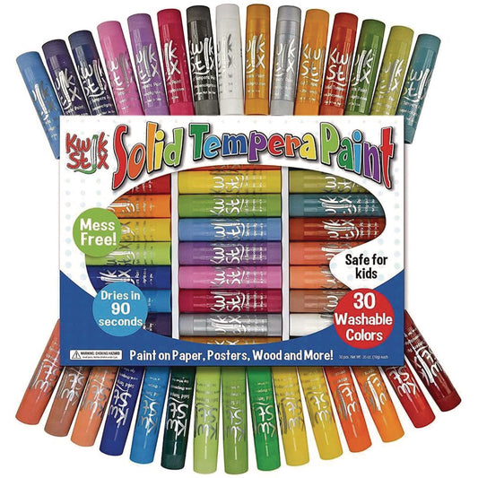The Pencil Grip Kwik Stix Tempera Paint Set, 30 Assorted Colors, 30/Pack, 6 Packs/Carton (68106)