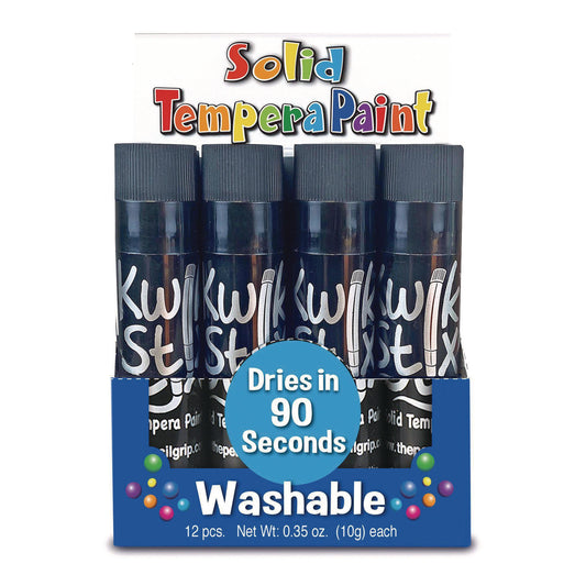 The Pencil Grip Kwik Stix Single Color Pack, 0.7" x 3.5", Black, 12/Pack, 12 Packs/Carton (6001012)