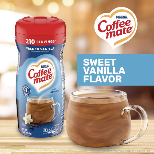Coffee-mate French Vanilla Creamer Powder, 15oz Plastic Bottle (35775)