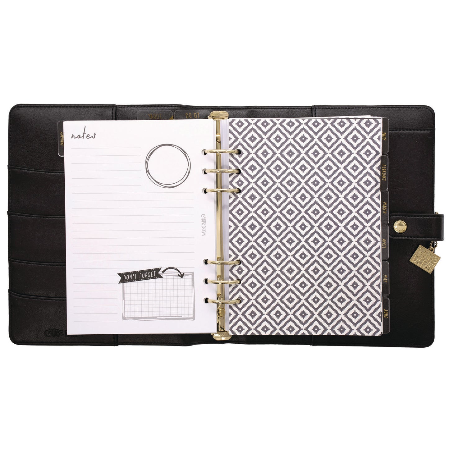 PUKKA PAD A5 Planner, 10.24 x 9.25, Black Cover, 12-Month (9109CD)