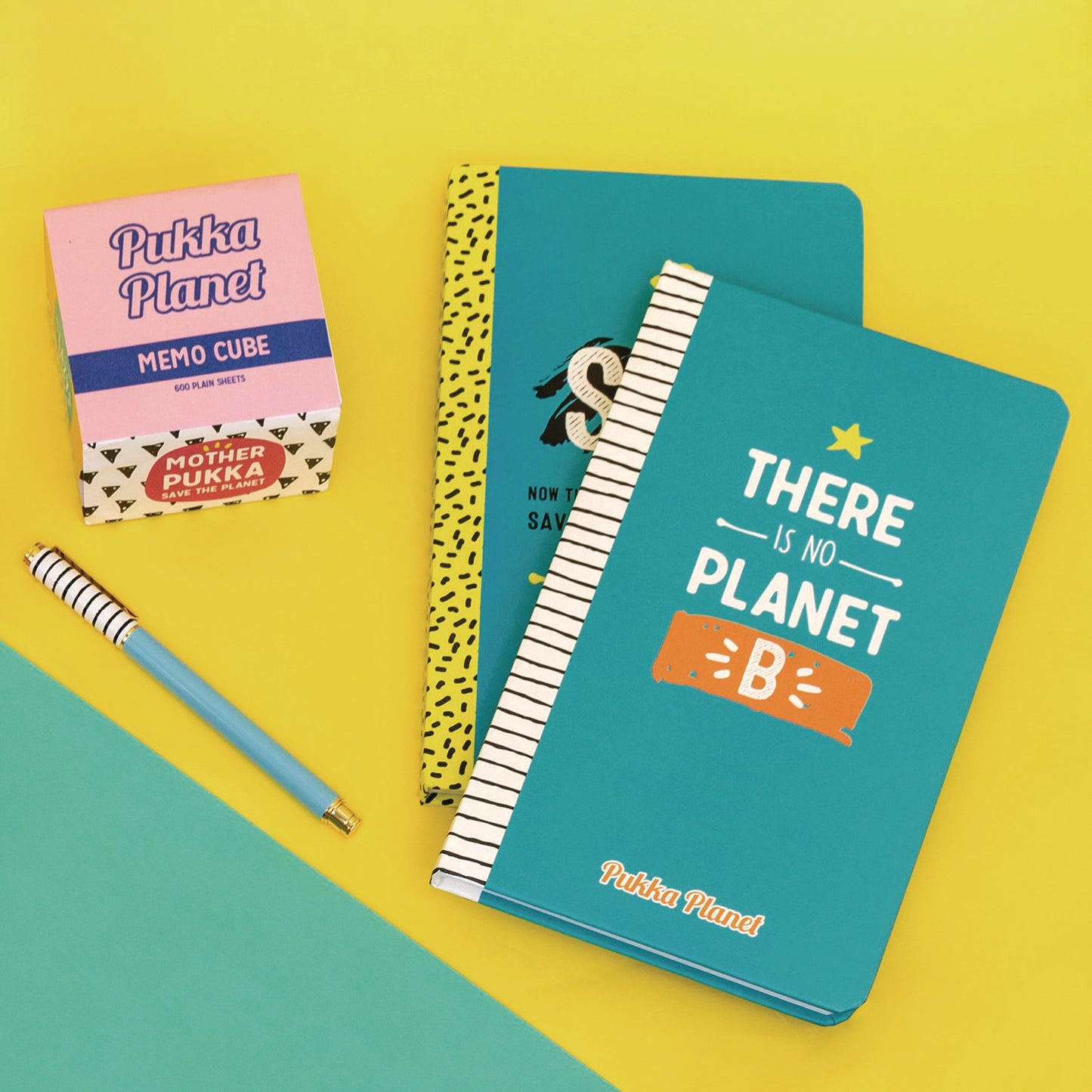 PUKKA PAD Soft Cover Eco Notebook, 1-Subject, Medium/College Rule, Turquoise/Multicolor Cover, (96) 8.3 x 5.8 Sheets (9703SPP)