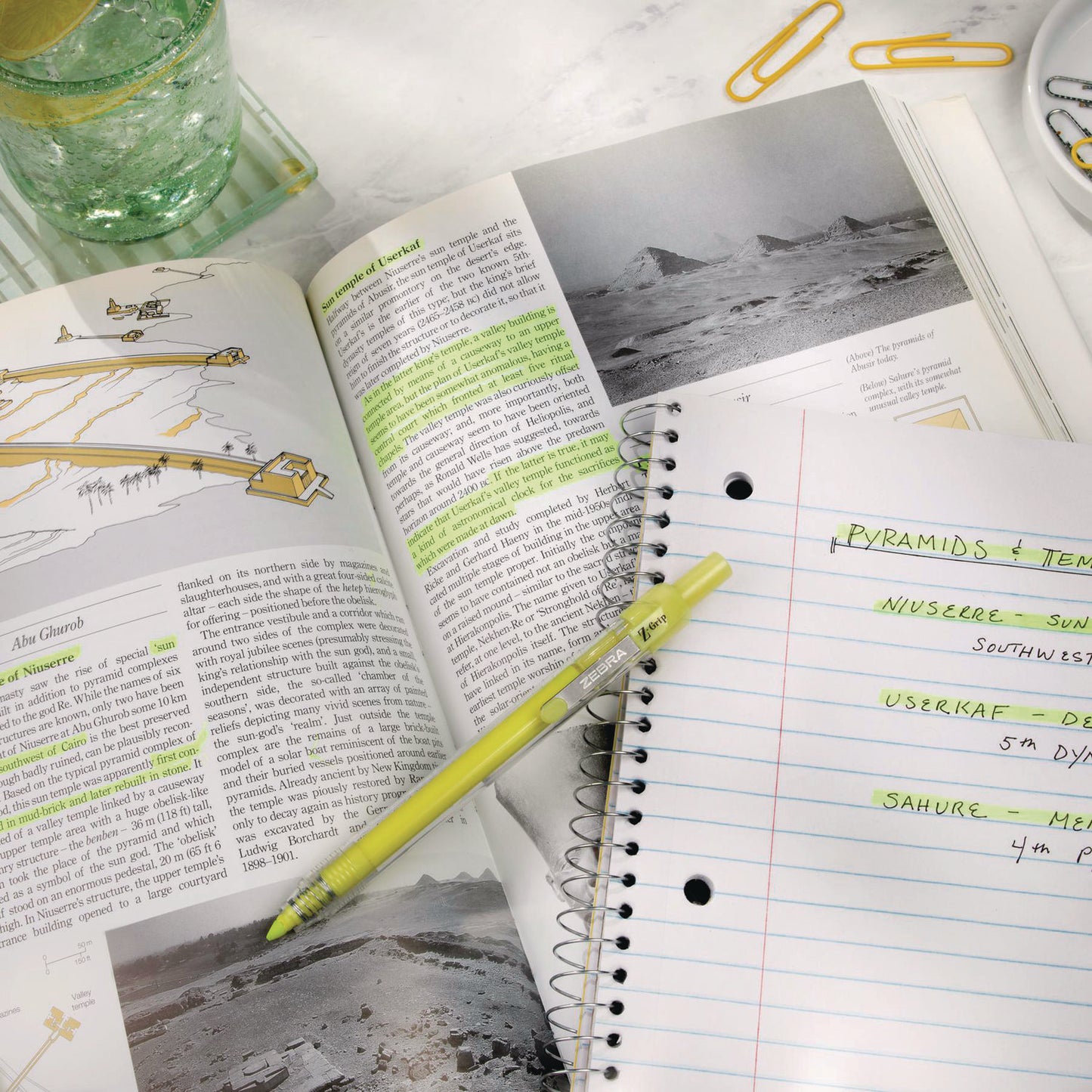 Zebra Z-Grip Retractable Highlighter Markers, Neon Yellow Ink, Chisel Tip, Neon Yellow Barrel, Dozen (71250)