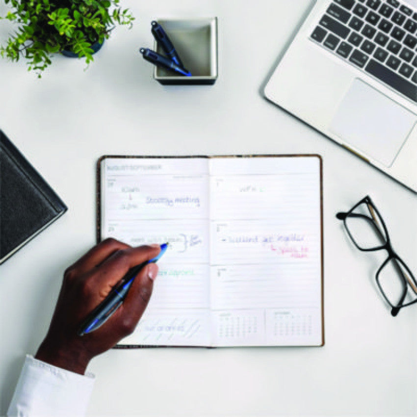 BIC 4-Color Multifunction Ballpoint Pen, Retractable, Medium 1 mm, Black/Blue/Green/Red Ink, Black/Blue Barrel, 3/Pack (MMSP3AAST)