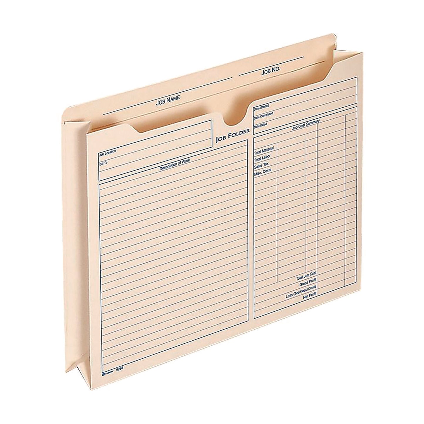 Adams Pre-Printed Heavy-Duty Reinforced File Pocket, 2" Expansion, Letter Size, Manila, 15/Pack (9294E)