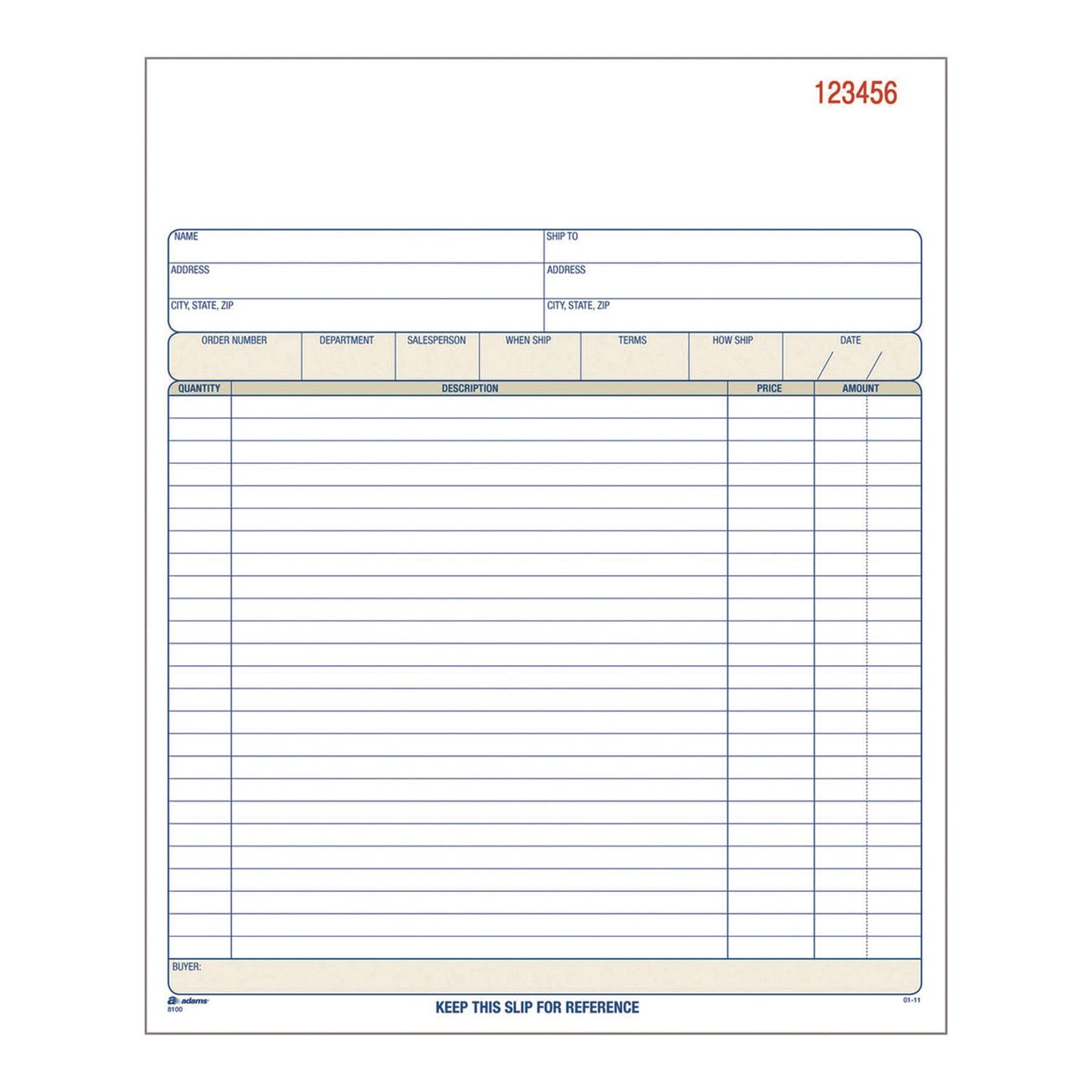 Adams Multipart Sales Order Pad, Two-Part Carbonless, 8.38 x 10.19, 50 Forms Total (DC8100)