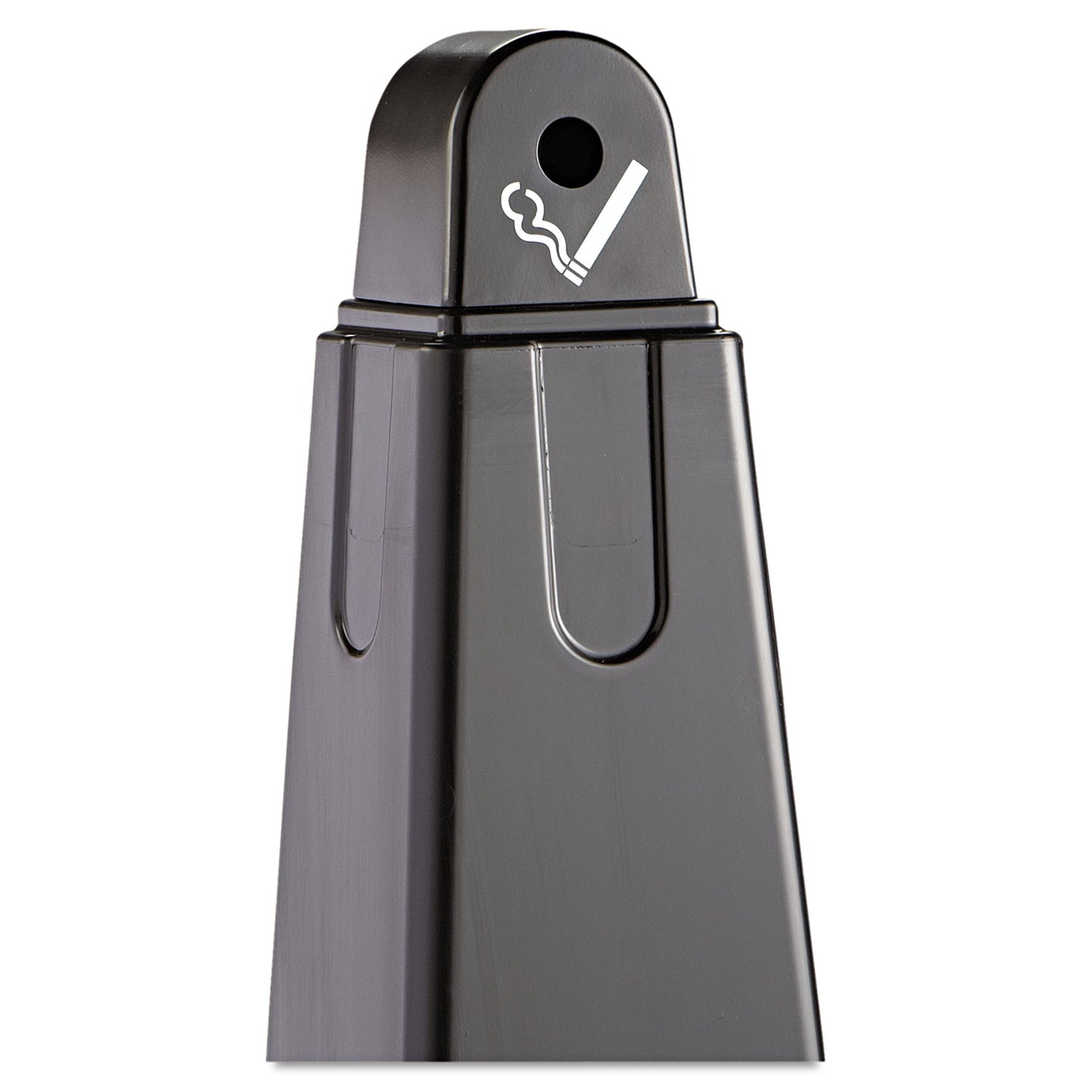 Rubbermaid Commercial GroundsKeeper Cigarette Waste Collector, Pyramid, 1 gal, 12.25 x 39.75, Black (257088BLA)