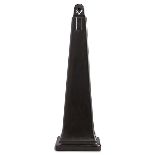 Rubbermaid Commercial GroundsKeeper Cigarette Waste Collector, Pyramid, 1 gal, 12.25 x 39.75, Black (257088BLA)