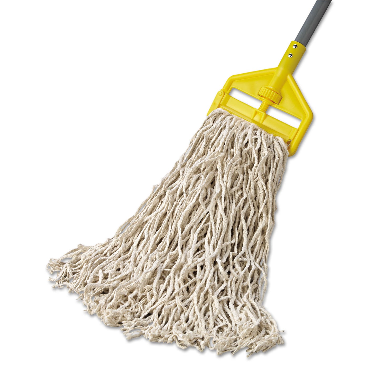 Rubbermaid Commercial Economy Cut-End Cotton Wet Mop Head, 24oz, 1" Band, White, 12/Carton (V118)