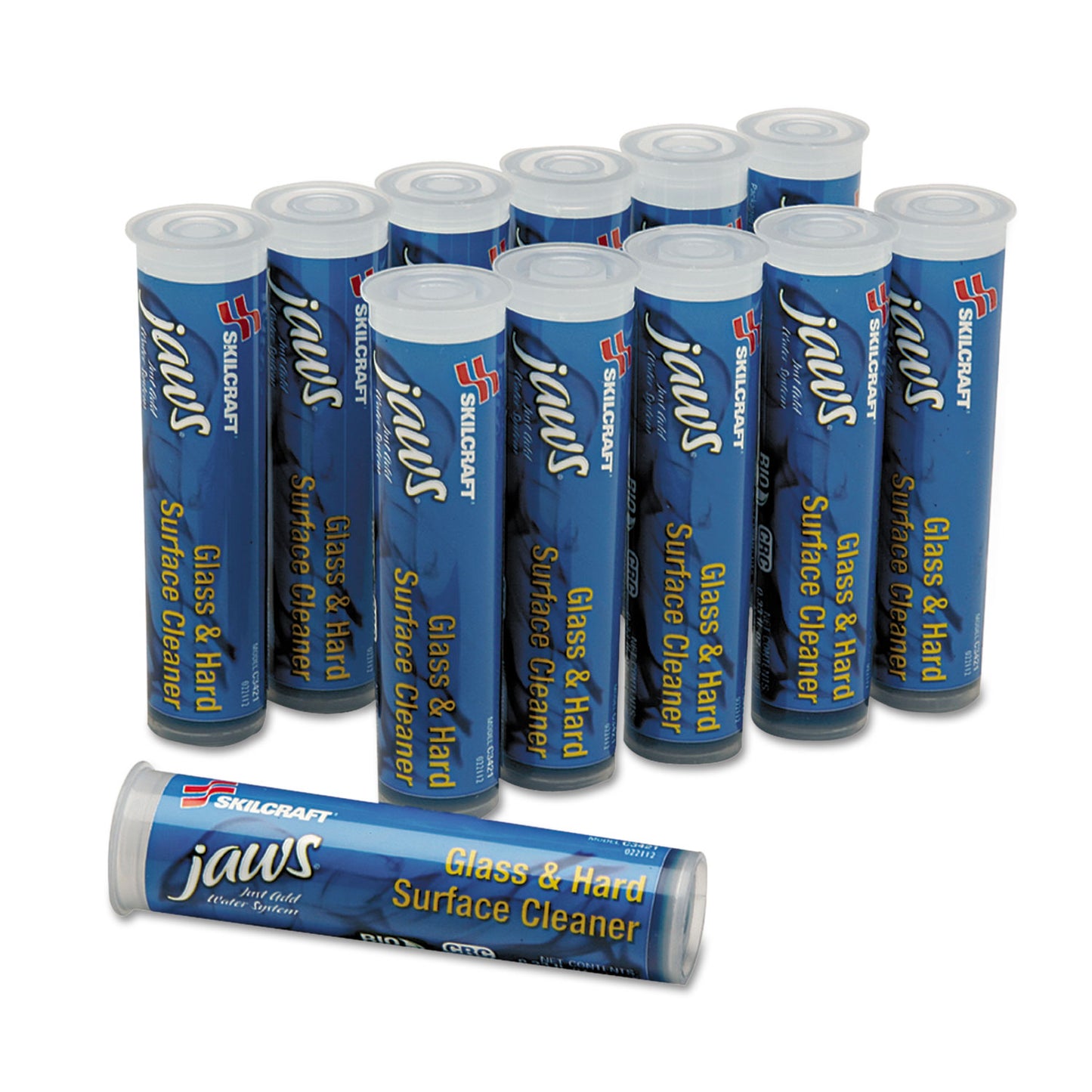 AbilityOne 7930016005748, SKILCRAFT JAWS Glass/Hard Surface Cleaner Refill, Unscented, 2 oz, 12/Box