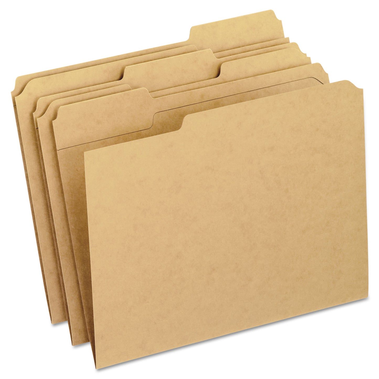 Pendaflex Dark Kraft File Folders with Double-Ply Top, 1/3-Cut Tabs: Assorted, Letter Size, 0.75" Expansion, Brown, 100/Box (RK15213)
