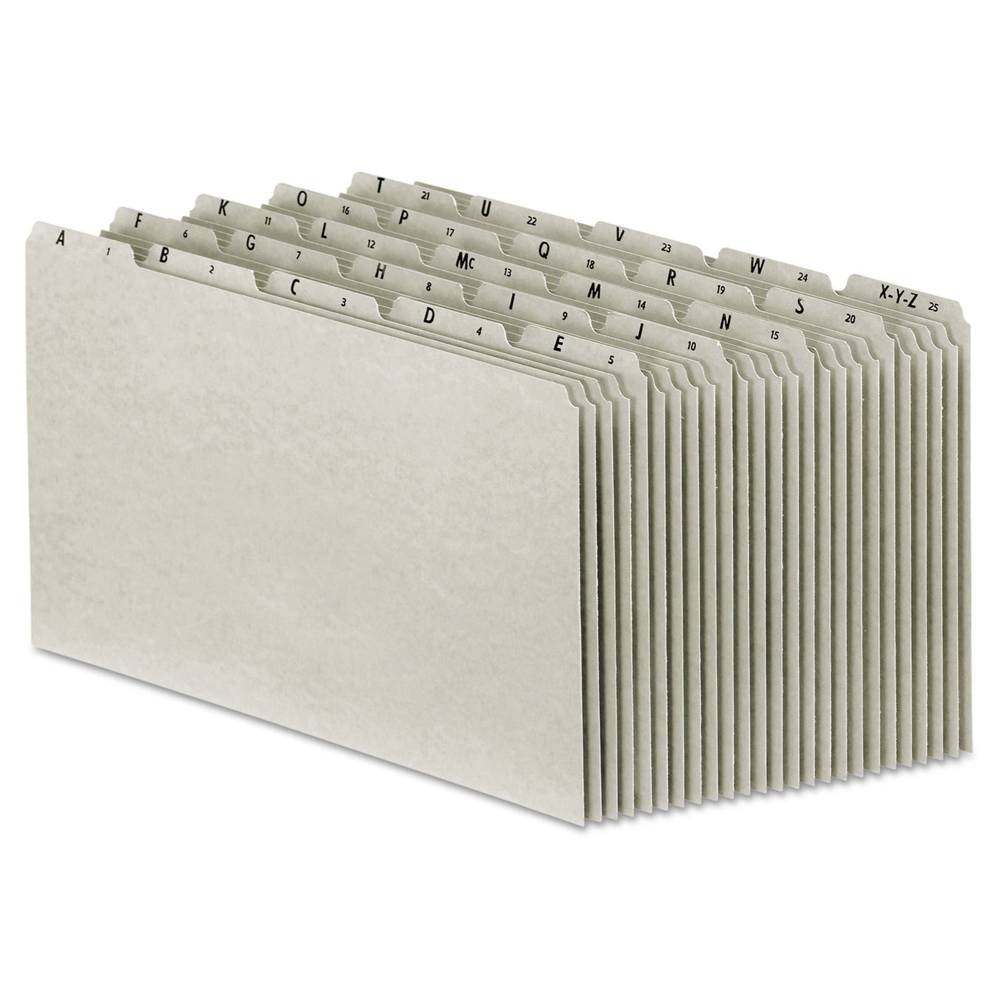 Pendaflex Top Tab A-Z File Guides, 1/5-Cut Top Tab, A to Z, 8.5 x 14, Gray, 25/Set (PN1025)