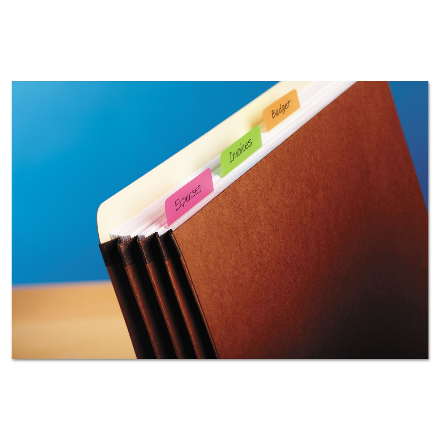 Post-it Solid Color Tabs, 1/5-Cut, Assorted Bright Colors, 2" Wide, 24/Pack (686PLOY)