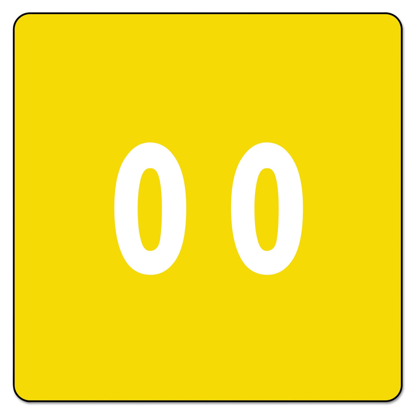 Smead Numerical End Tab File Folder Labels, 0, 1.5 x 1.5, Yellow, 250/Roll (67420)