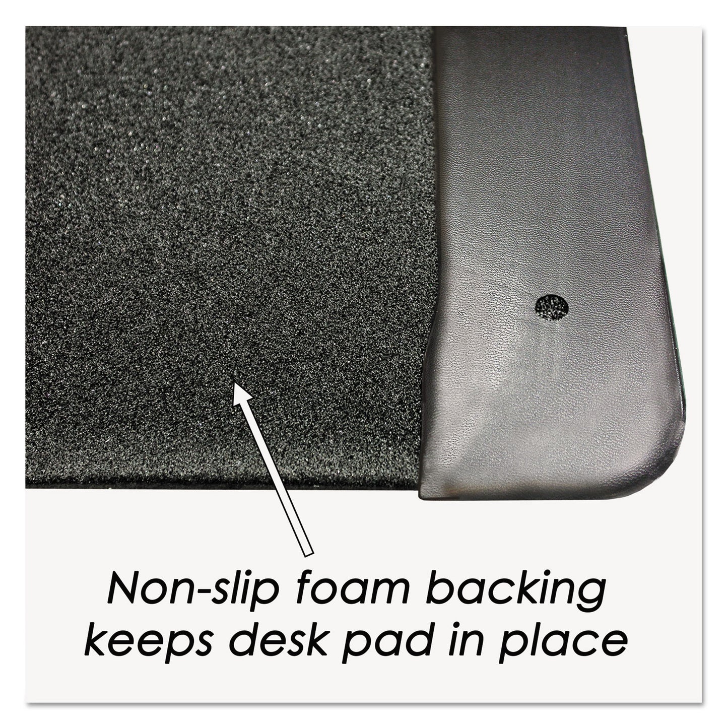 Artistic Executive Desk Pad with Antimicrobial Protection, Leather-Like Side Panels, 24 x 19, Black (413841)