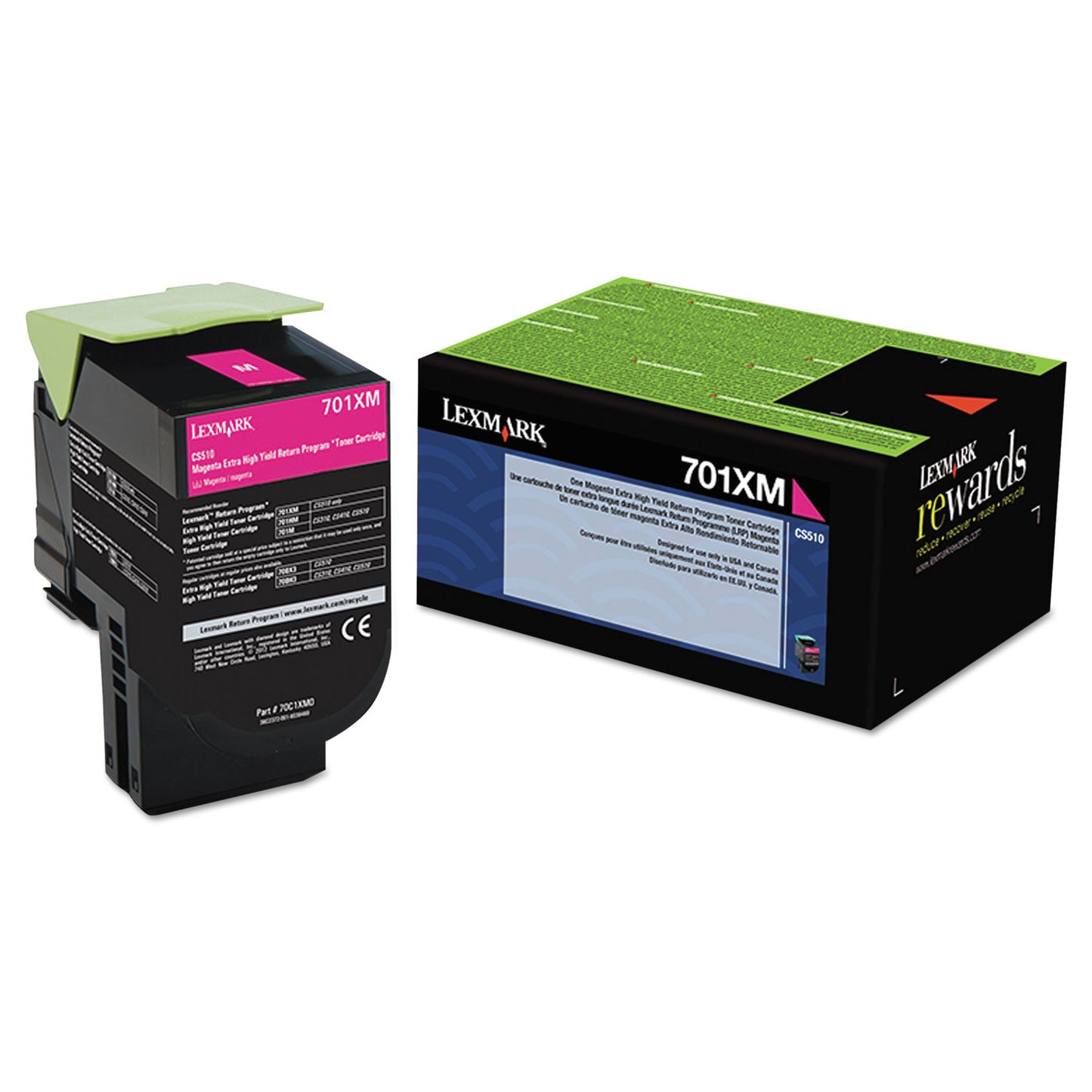 Lexmark 70C1XM0 Return Program Extra High-Yield Toner, 4,000 Page-Yield, Magenta