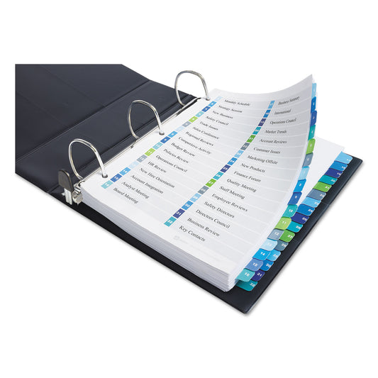 Avery Customizable TOC Ready Index Double Column Multicolor Tab Dividers, 32-Tab, 1 to 32, 11 x 8.5, White, 1 Set (11322)