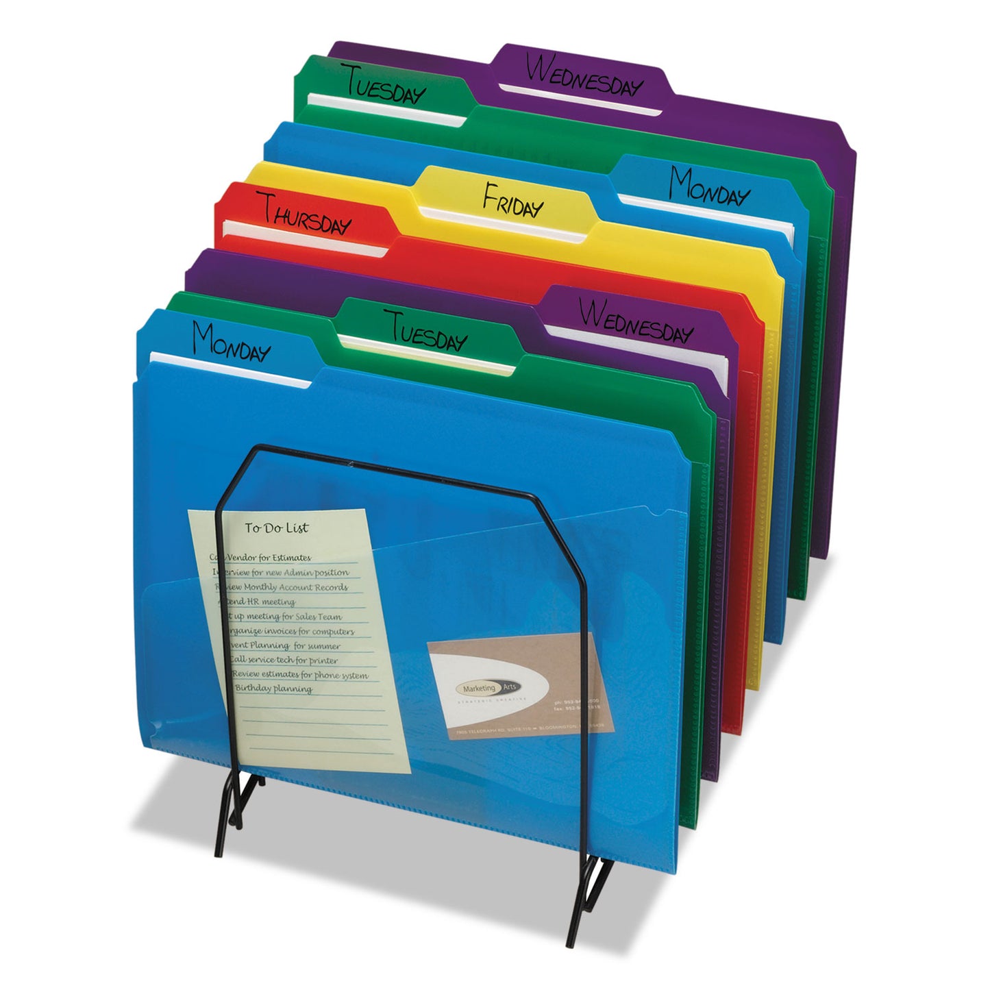 Smead Poly Colored File Folders With Slash Pocket, 1/3-Cut Tabs: Assorted, Letter Size, 0.75" Expansion, Assorted Colors, 30/Box (10540)
