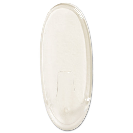 Command All Weather Hooks and Strips, Large, Plastic, Clear, 4 lb Capacity, 1 Hook and 2 Strips/Pack (17093CLRAWES)