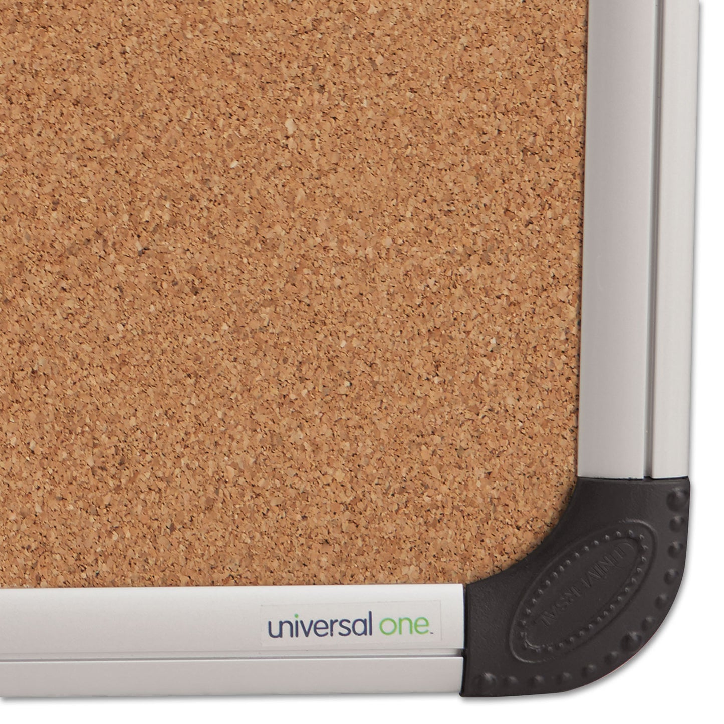 Universal Cork Board with Aluminum Frame, 24 x 18, Tan Surface (43712)