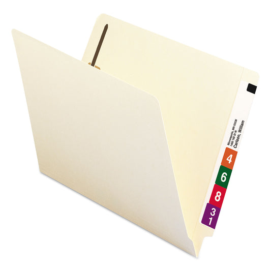 Smead Recycled Manila End Tab Fastener Folders, 0.75" Expansion, 2 Fasteners, Letter Size, Manila Exterior, 50/Box (34160)