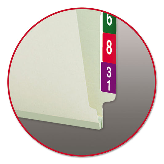 Smead End Tab Pressboard Classification Folders, Two SafeSHIELD Coated Fasteners, 1" Expansion, Legal Size, Gray-Green, 25/Box (37705)
