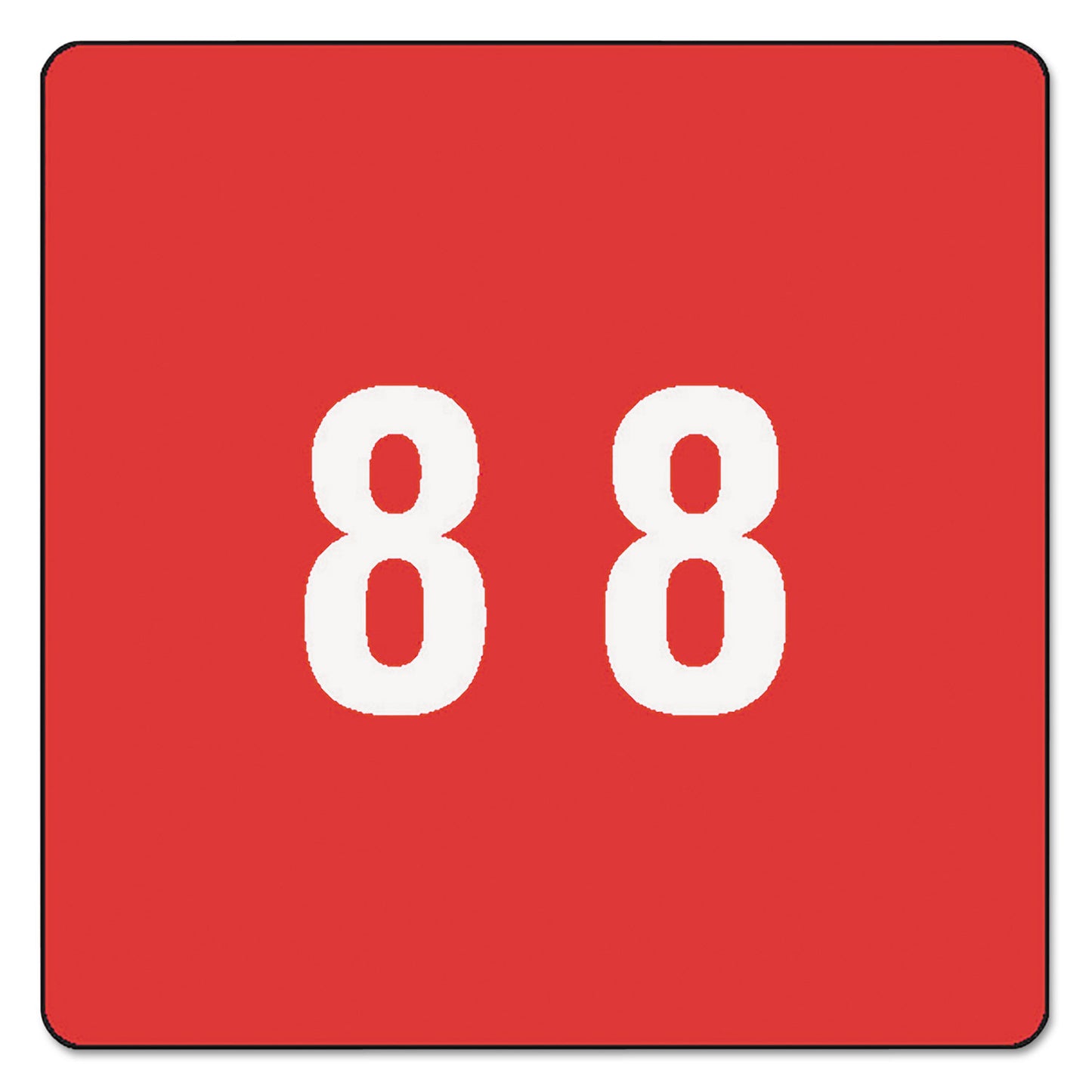 Smead Numerical End Tab File Folder Labels, 8, 1.5 x 1.5, Red, 250/Roll (67428)