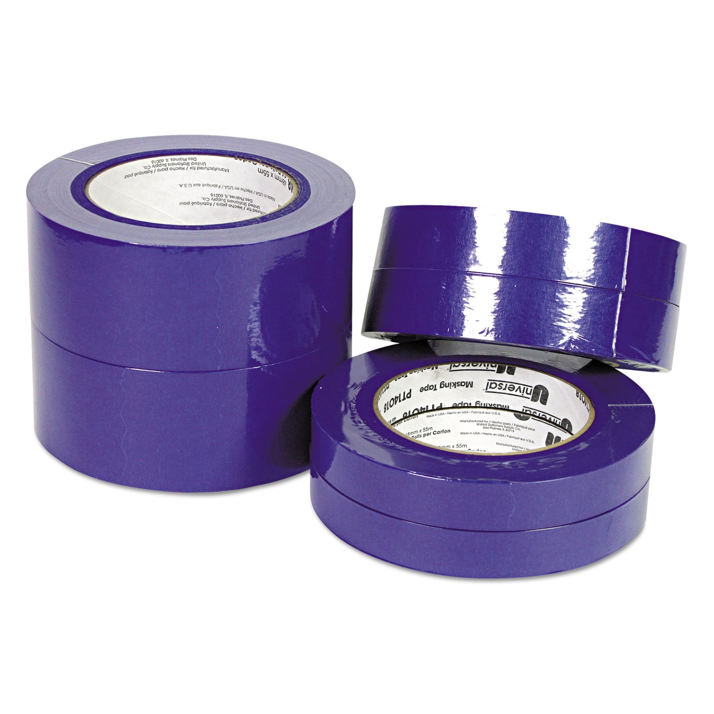 Universal Premium Blue Masking Tape with UV Resistance, 3" Core, 24 mm x 54.8 m, Blue, 2/Pack (PT14025)