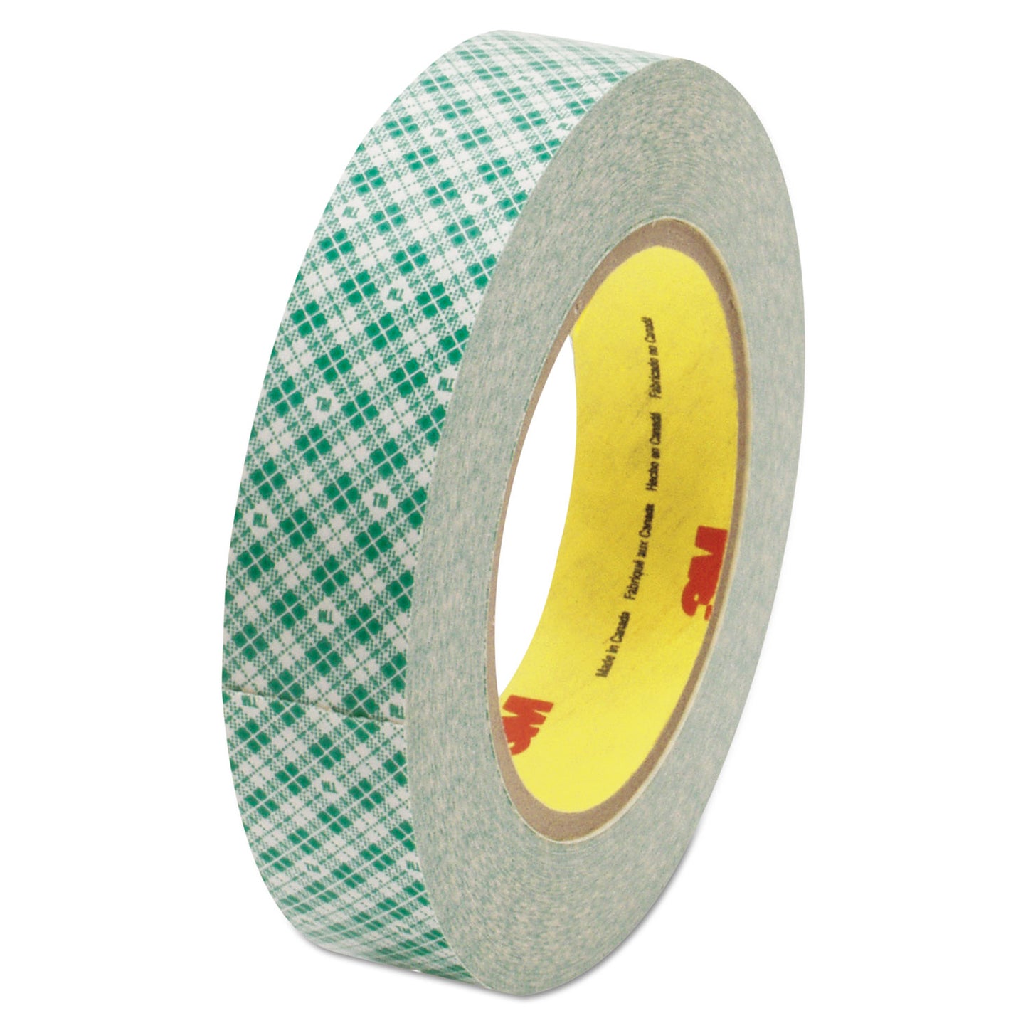 3M Double-Coated Tissue Tape, 3" Core, 1" x 36 yds, White (410M)
