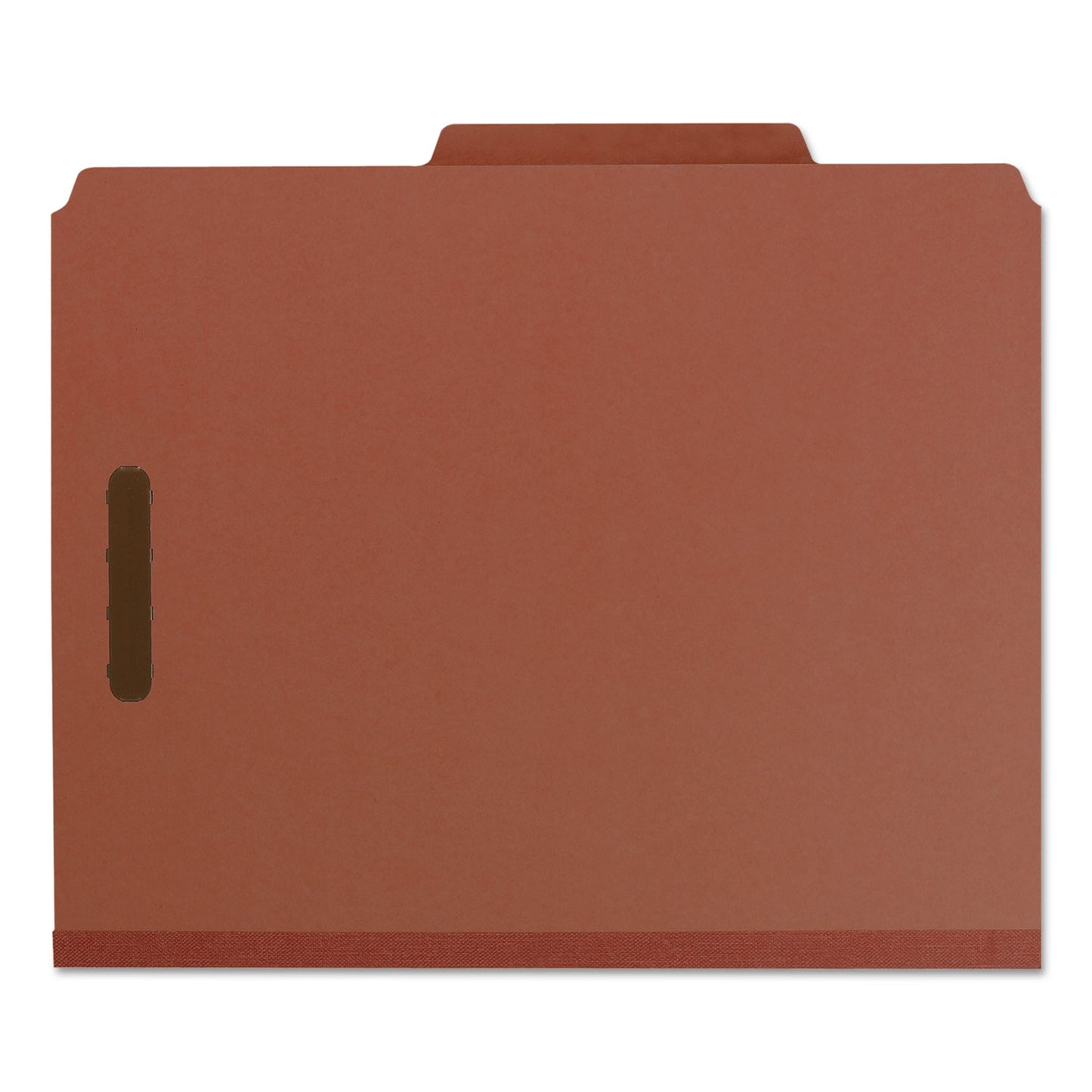 Smead Recycled Pressboard Classification Folders, 3" Expansion, 3 Dividers, 8 Fasteners, Letter Size, Red Exterior, 10/Box (14099)