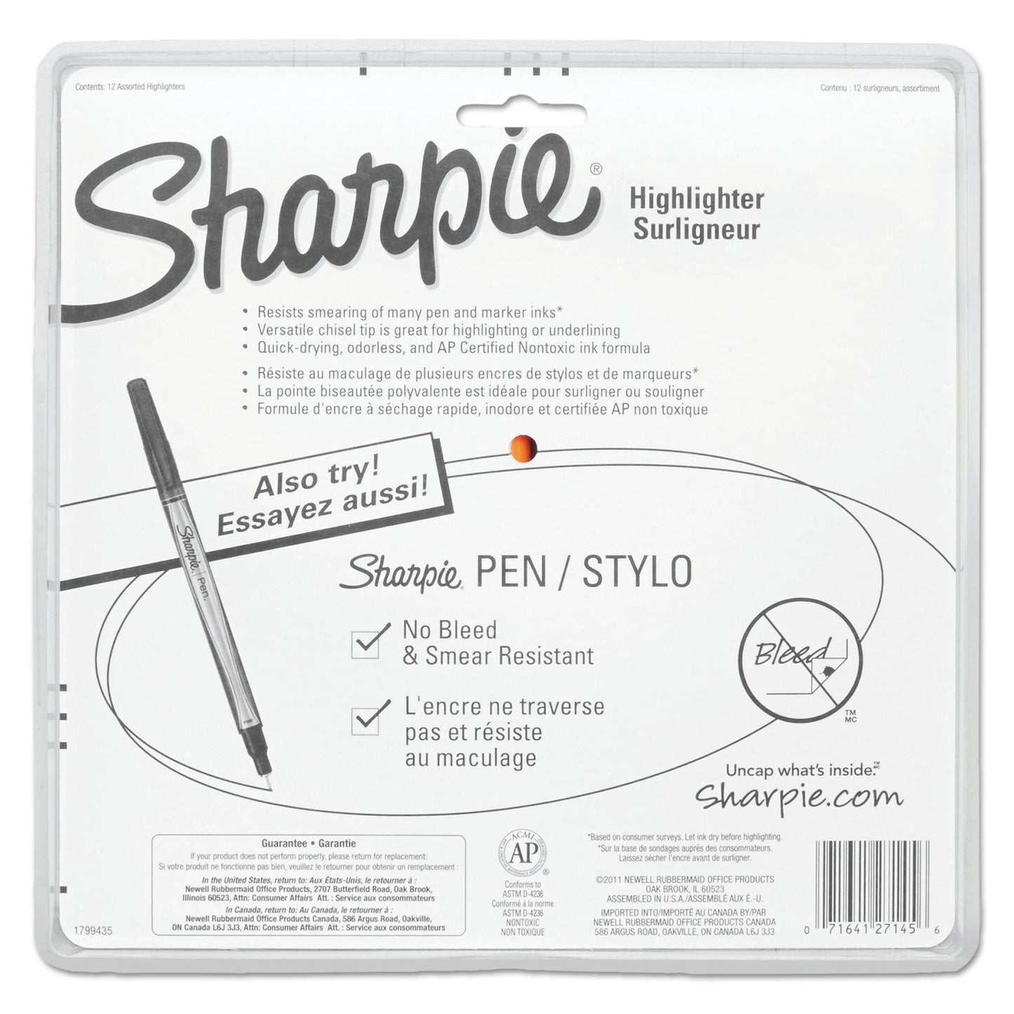 Sharpie Pocket Style Highlighters, Assorted Ink Colors, Chisel Tip, Assorted Barrel Colors, Dozen (27145)